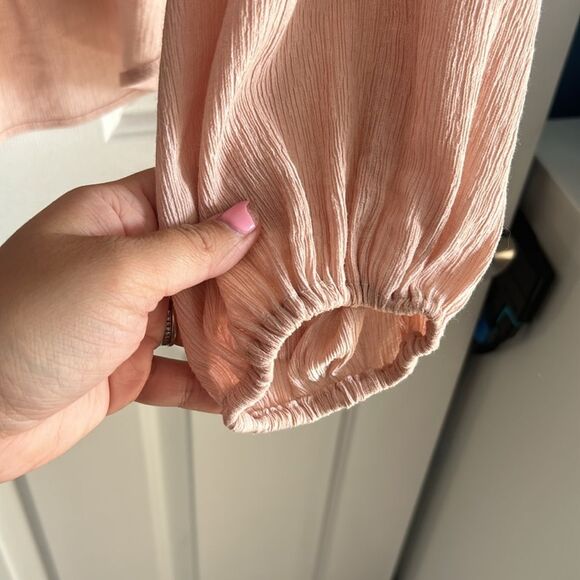 Free People Check On It Wrap Blouse Pink Size S - Picture 5 of 8